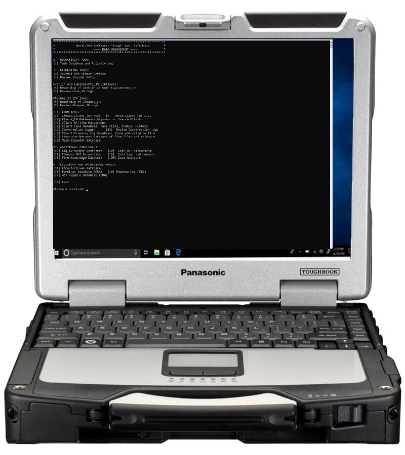 Firm Database Software (open source) - in Panasonic Toughbooks